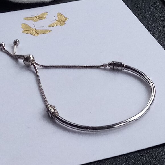 Pandora Jewelry slider bangle bracelet, with bolo closure - Picture 3 of 4